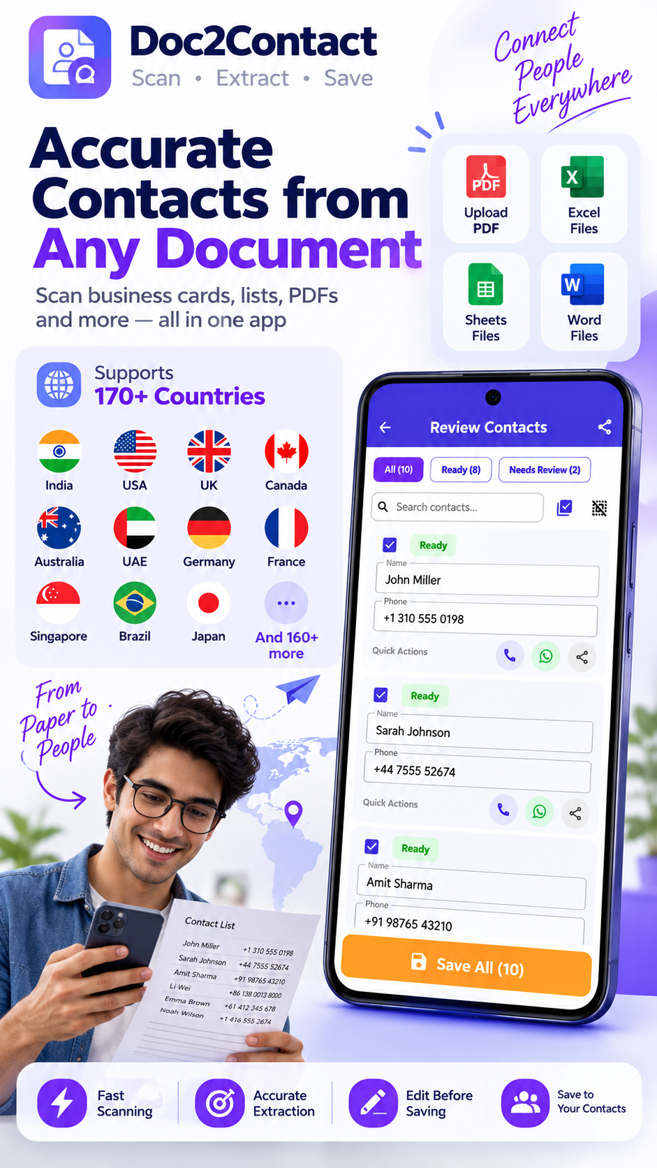 Doc2Contact - Direct WhatsApp & Contact Save